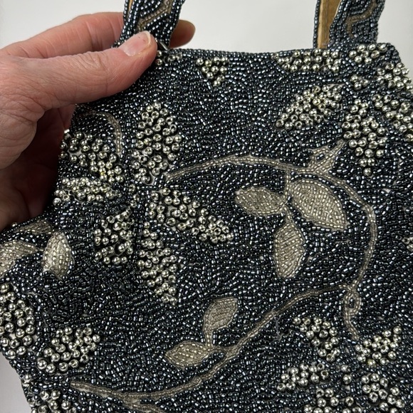 Jeanne Lottie Vintage Charcoal Beaded Handbag - Picture 2 of 10